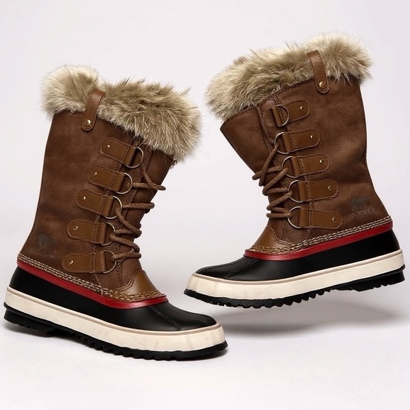 Sorel Shoes - Sorel Brown and Black Winter Boots with Fur Trim